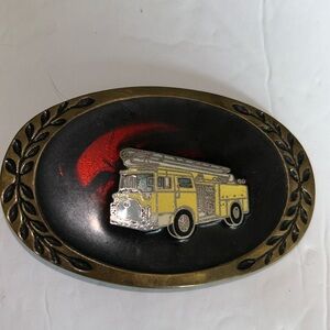 3” BRASS FIRETRUCK BELT BUCKLE